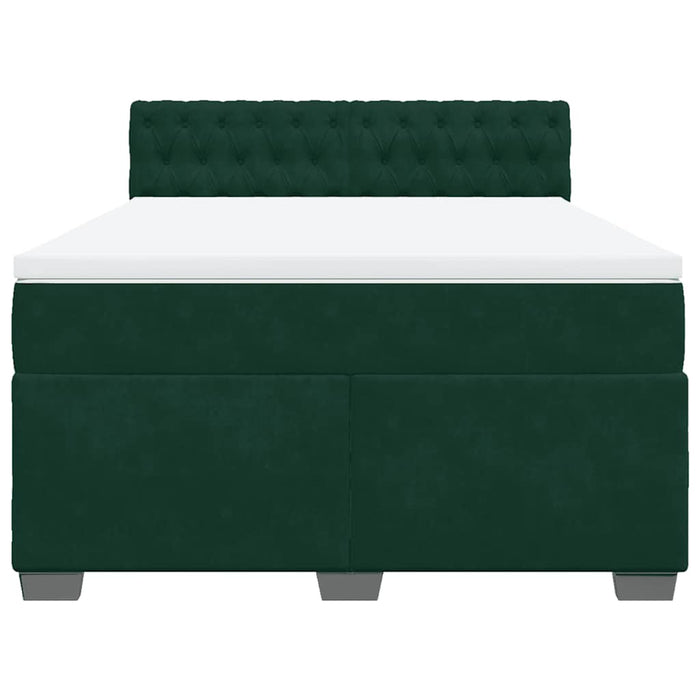 Pat box spring cu saltea, verde închis, 160x200 cm, catifea - WALTI WALTI