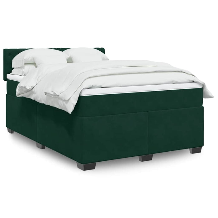 Pat box spring cu saltea, verde închis, 160x200 cm, catifea - WALTI WALTI