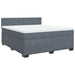 Pat box spring cu saltea, gri închis, 180x200 cm, catifea - WALTI WALTI