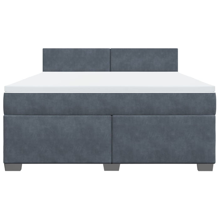 Pat box spring cu saltea, gri închis, 180x200 cm, catifea - WALTI WALTI
