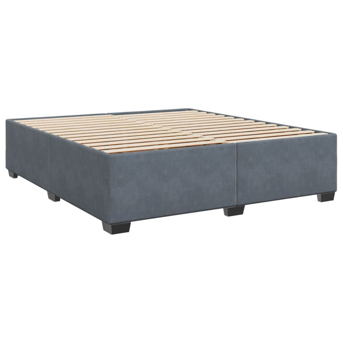 Pat box spring cu saltea, gri închis, 180x200 cm, catifea - WALTI WALTI