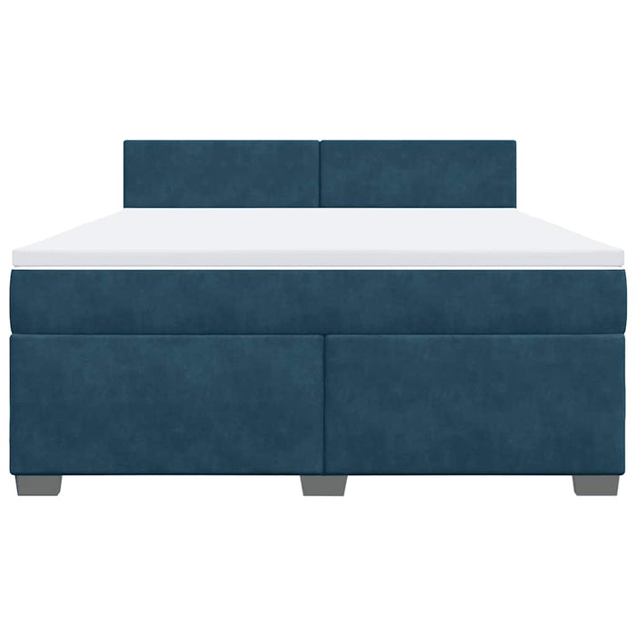 Pat box spring cu saltea, albastru, 180x200 cm, catifea - WALTI WALTI