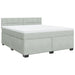 Pat box spring cu saltea, gri deschis, 180x200 cm, catifea - WALTI WALTI