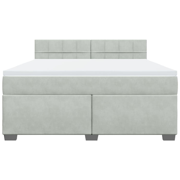 Pat box spring cu saltea, gri deschis, 180x200 cm, catifea - WALTI WALTI