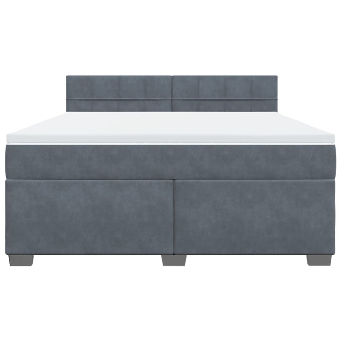 Pat box spring cu saltea, gri închis, 180x200 cm, catifea - WALTI WALTI