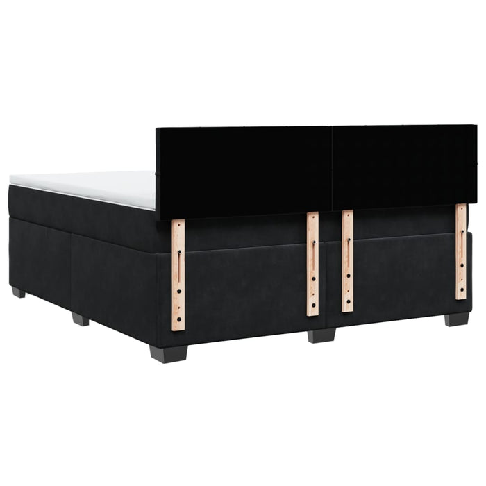 Pat box spring cu saltea, negru, 180x200 cm, catifea - WALTI WALTI