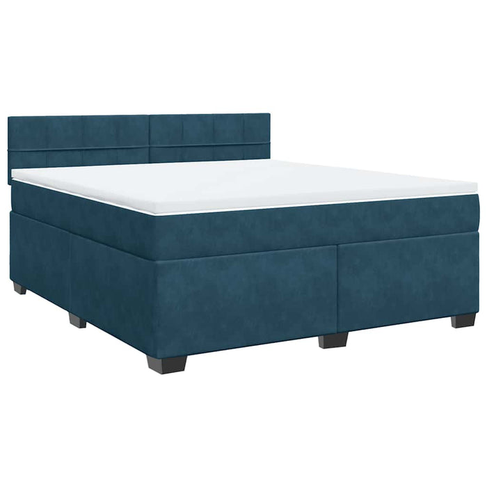 Pat box spring cu saltea, albastru, 180x200 cm, catifea - WALTI WALTI