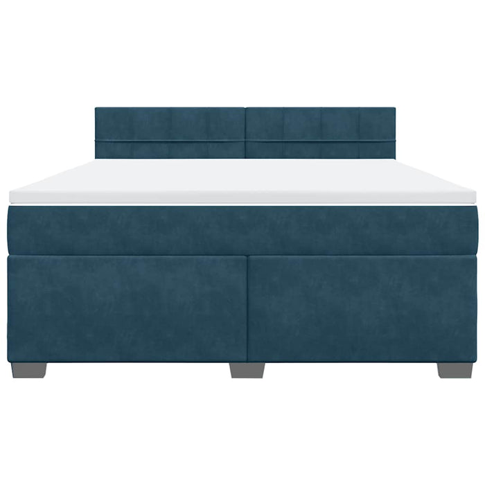 Pat box spring cu saltea, albastru, 180x200 cm, catifea - WALTI WALTI