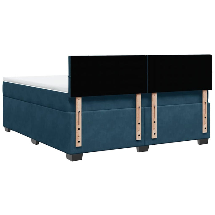 Pat box spring cu saltea, albastru, 180x200 cm, catifea - WALTI WALTI