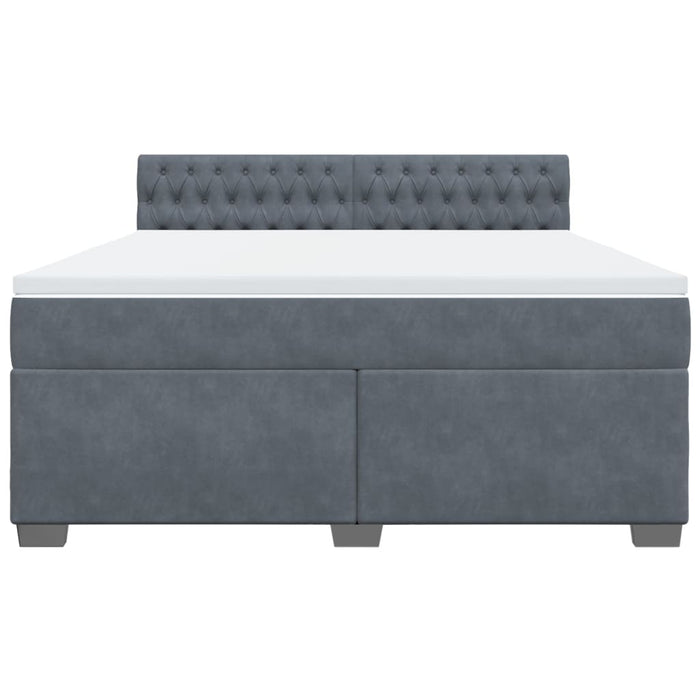 Pat box spring cu saltea, gri închis, 180x200 cm, catifea - WALTI WALTI