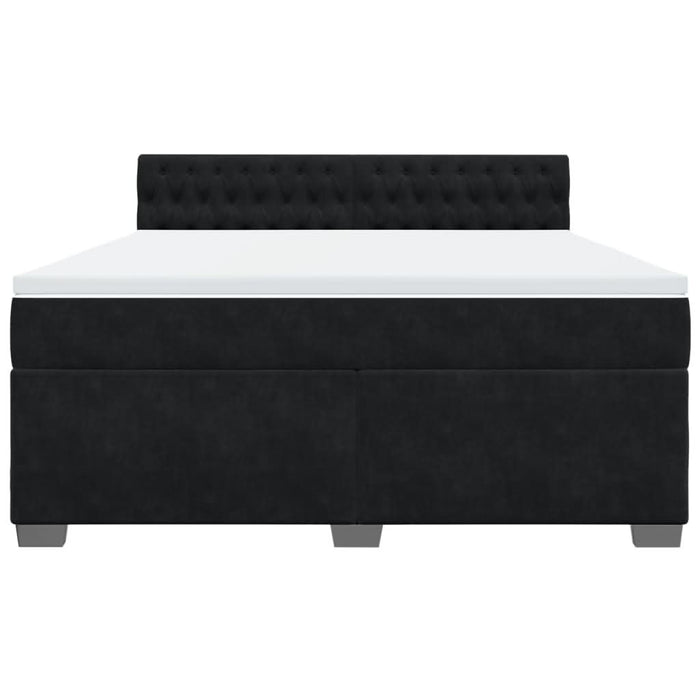 Pat box spring cu saltea, negru, 180x200 cm, catifea - WALTI WALTI