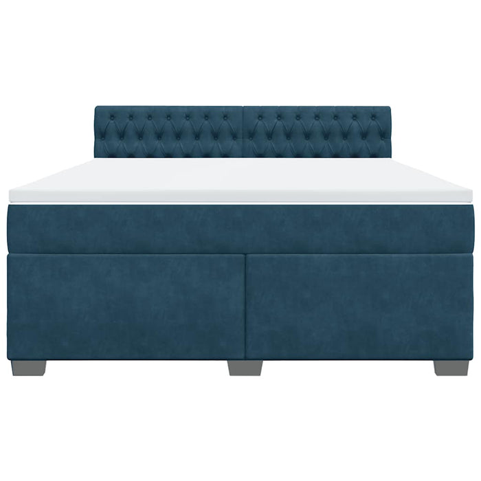 Pat box spring cu saltea, albastru, 180x200 cm, catifea - WALTI WALTI