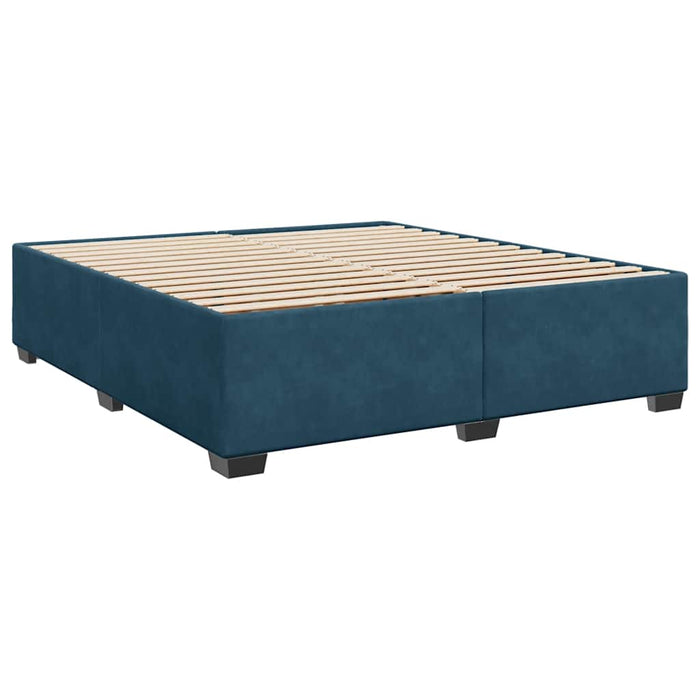 Pat box spring cu saltea, albastru, 180x200 cm, catifea - WALTI WALTI