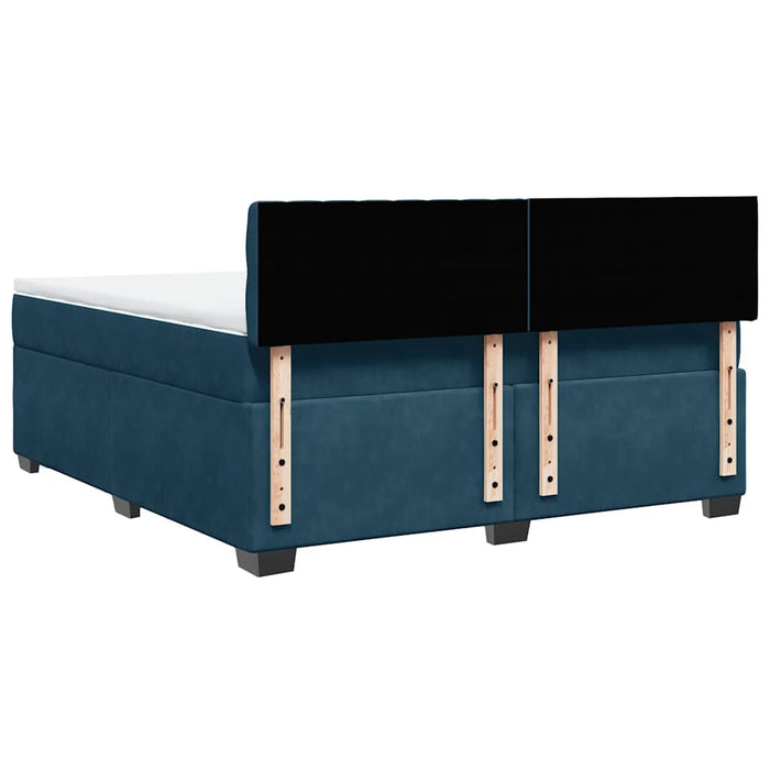 Pat box spring cu saltea, albastru, 180x200 cm, catifea - WALTI WALTI