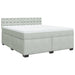 Pat box spring cu saltea, gri deschis, 180x200 cm, catifea - WALTI WALTI