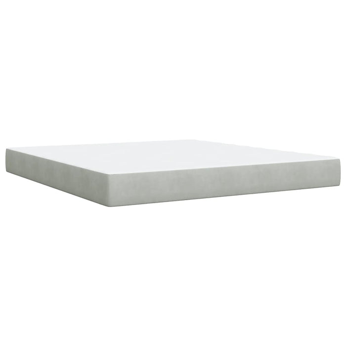 Pat box spring cu saltea, gri deschis, 180x200 cm, catifea - WALTI WALTI