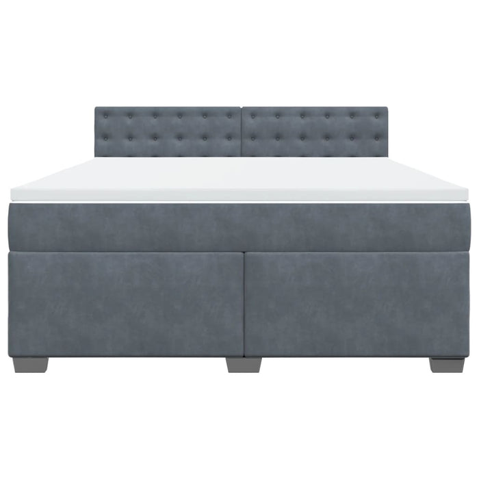 Pat box spring cu saltea, gri închis, 180x200 cm, catifea - WALTI WALTI