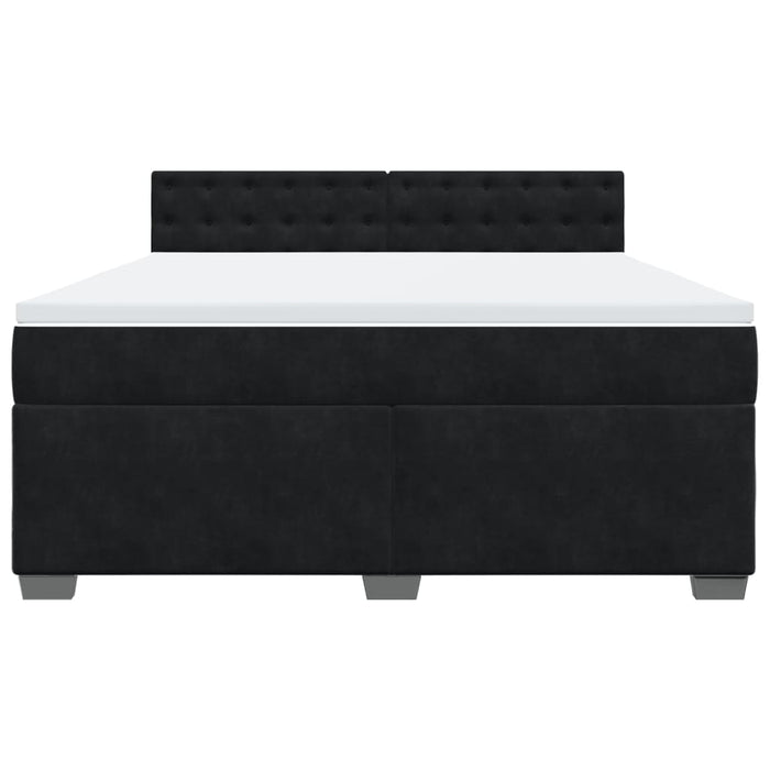Pat box spring cu saltea, negru, 180x200 cm, catifea - WALTI WALTI