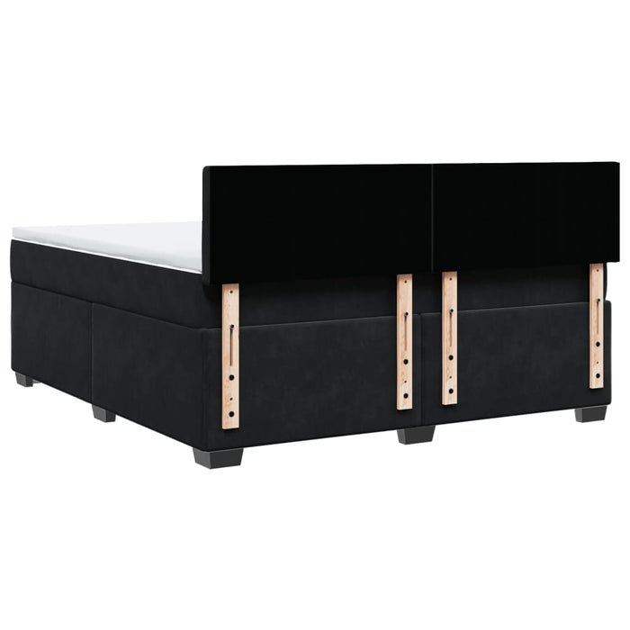 Pat box spring cu saltea, negru, 180x200 cm, catifea - WALTI WALTI