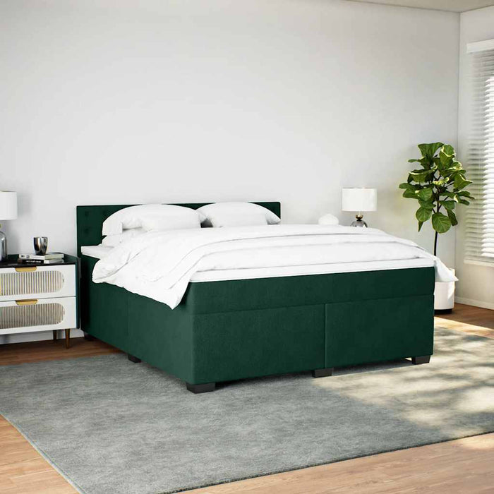 Pat box spring cu saltea, verde închis, 180x200 cm, catifea - WALTI WALTI