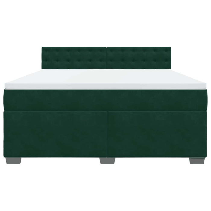 Pat box spring cu saltea, verde închis, 180x200 cm, catifea - WALTI WALTI