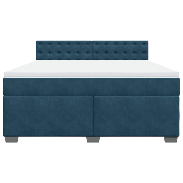Pat box spring cu saltea, albastru, 180x200 cm, catifea - WALTI WALTI