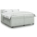 Pat box spring cu saltea, gri deschis, 200x200 cm, catifea - WALTI WALTI