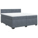Pat box spring cu saltea, gri închis, 200x200 cm, catifea - WALTI WALTI