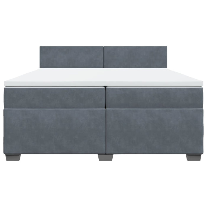 Pat box spring cu saltea, gri închis, 200x200 cm, catifea - WALTI WALTI