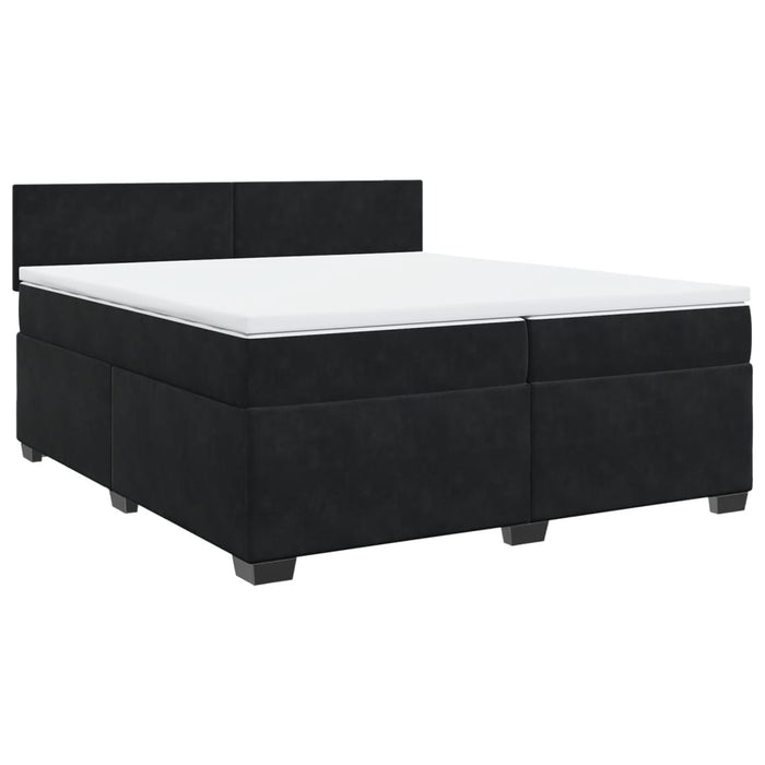 Pat box spring cu saltea, negru, 200x200 cm, catifea - WALTI WALTI
