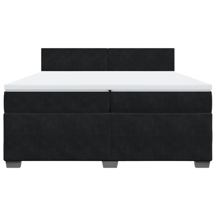 Pat box spring cu saltea, negru, 200x200 cm, catifea - WALTI WALTI