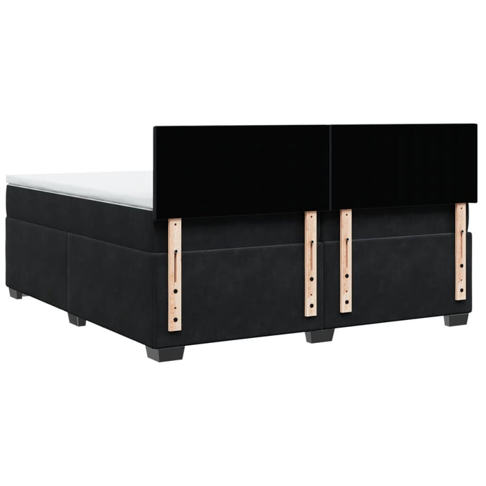 Pat box spring cu saltea, negru, 200x200 cm, catifea - WALTI WALTI