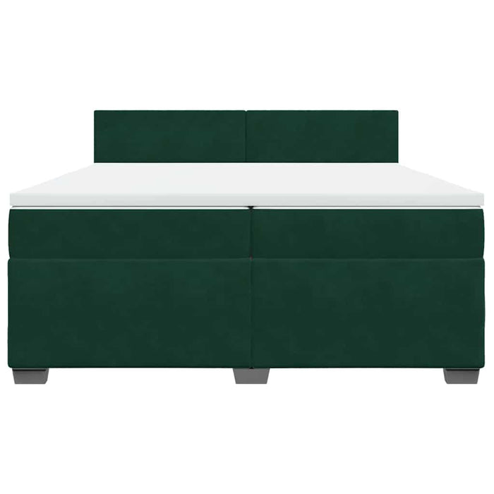 Pat box spring cu saltea, verde închis, 200x200 cm, catifea - WALTI WALTI