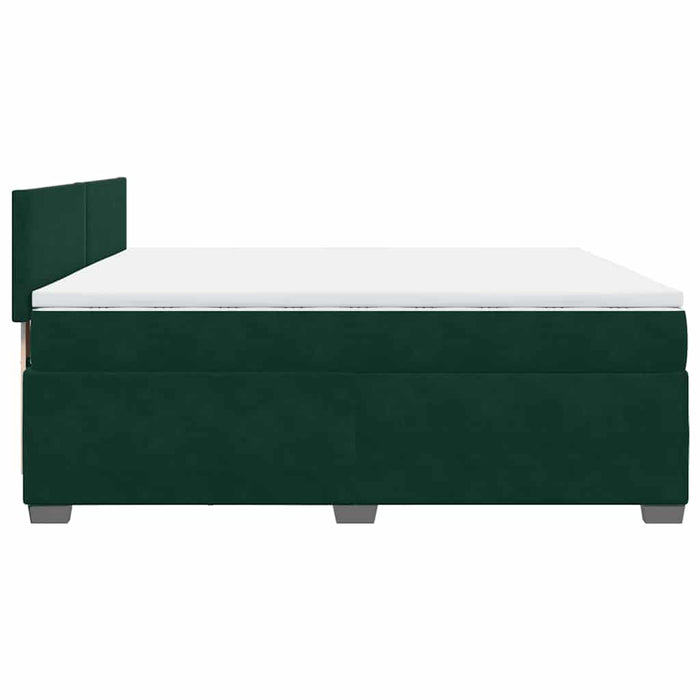 Pat box spring cu saltea, verde închis, 200x200 cm, catifea - WALTI WALTI