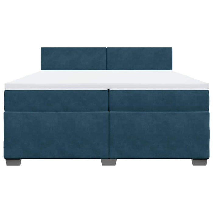 Pat box spring cu saltea, albastru închis, 200x200 cm, catifea - WALTI WALTI