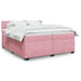 Pat box spring cu saltea, roz, 200x200 cm, catifea - WALTI WALTI