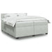 Pat box spring cu saltea, gri deschis, 200x200 cm, catifea - WALTI WALTI