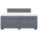 Pat box spring cu saltea, gri închis, 200x200 cm, catifea - WALTI WALTI