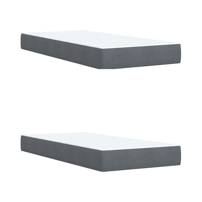 Pat box spring cu saltea, gri închis, 200x200 cm, catifea - WALTI WALTI