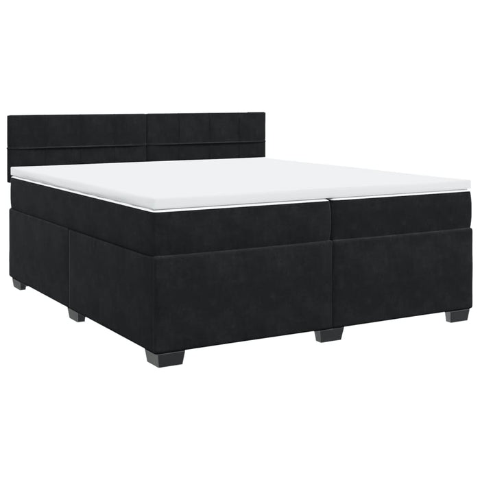 Pat box spring cu saltea, negru, 200x200 cm, catifea - WALTI WALTI