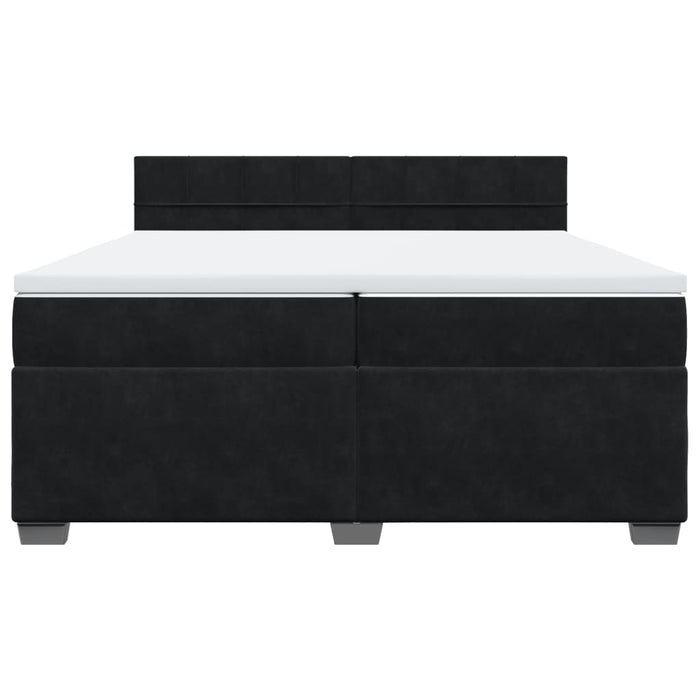 Pat box spring cu saltea, negru, 200x200 cm, catifea - WALTI WALTI