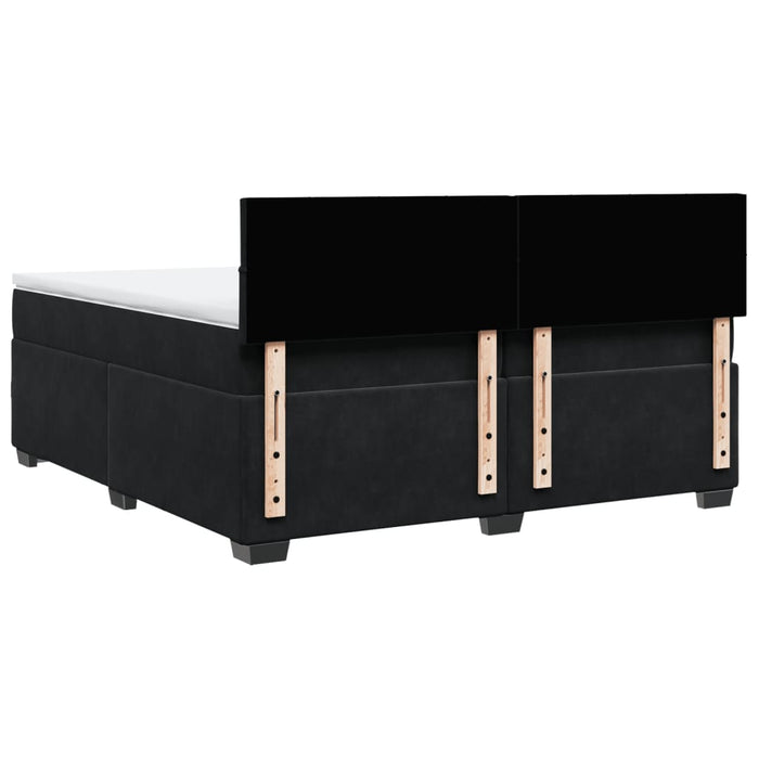 Pat box spring cu saltea, negru, 200x200 cm, catifea - WALTI WALTI