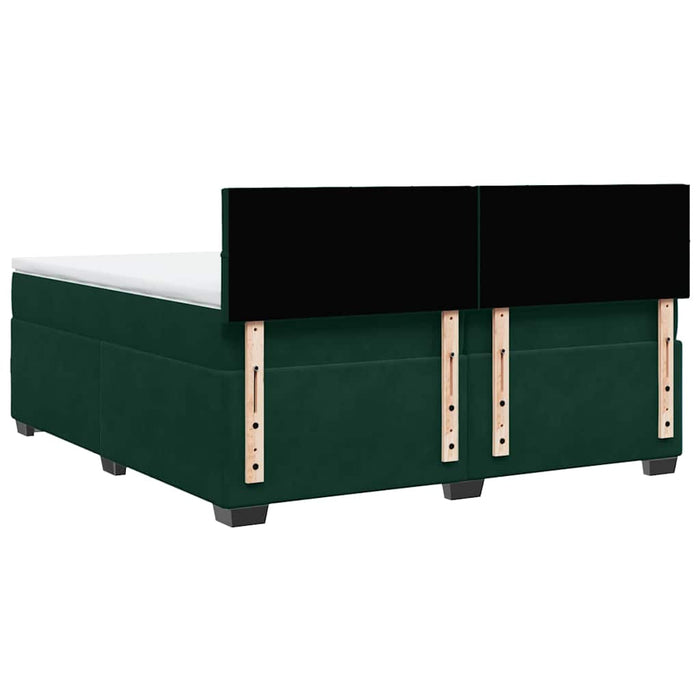 Pat box spring cu saltea, verde închis, 200x200 cm, catifea - WALTI WALTI