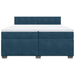 Pat box spring cu saltea, albastru, 200x200 cm, catifea - WALTI WALTI