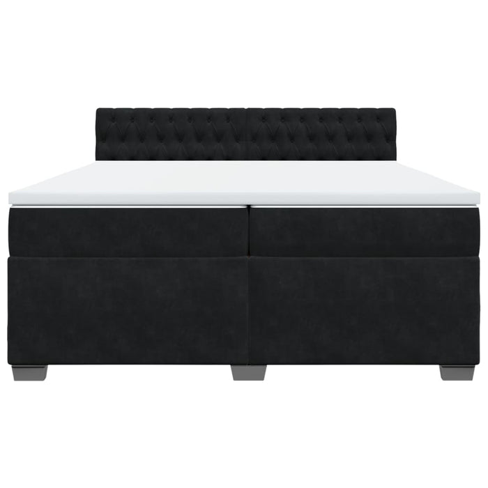 Pat box spring cu saltea, negru, 200x200 cm, catifea - WALTI WALTI