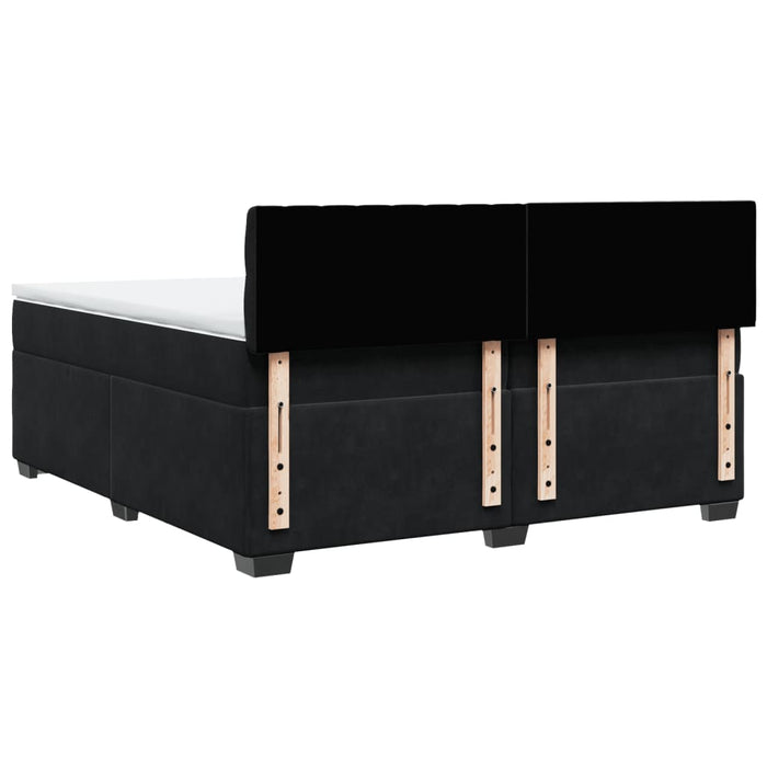 Pat box spring cu saltea, negru, 200x200 cm, catifea - WALTI WALTI