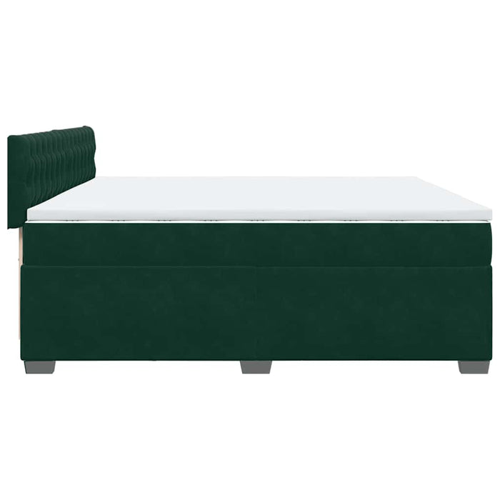 Pat box spring cu saltea, verde închis, 200x200 cm, catifea - WALTI WALTI
