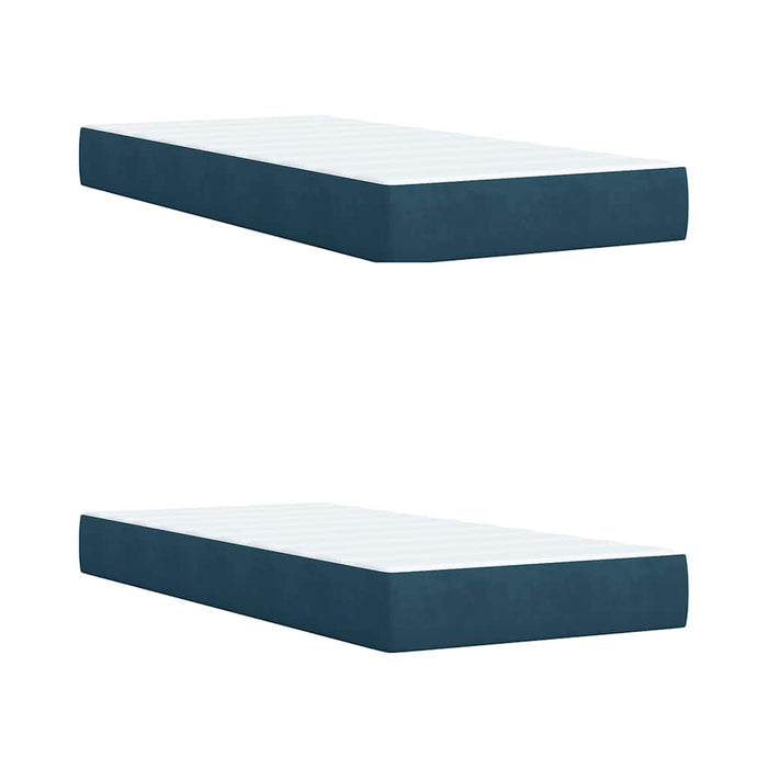 Pat box spring cu saltea, albastru, 200x200 cm, catifea - WALTI WALTI