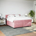 Pat box spring cu saltea, roz, 200x200 cm, catifea - WALTI WALTI
