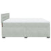 Pat box spring cu saltea, gri deschis, 200x200 cm, catifea - WALTI WALTI